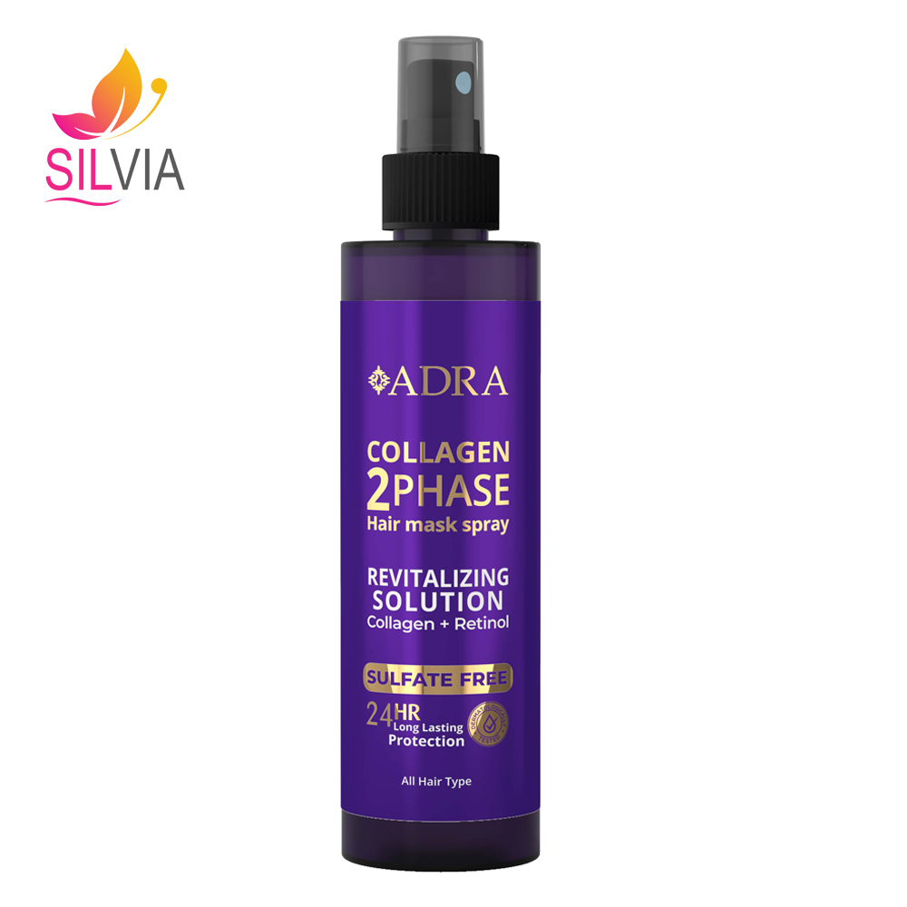 اسپری سرم احیا کننده مو دو فاز کلاژن و رتینول بدون سولفات آدرا 200 میل